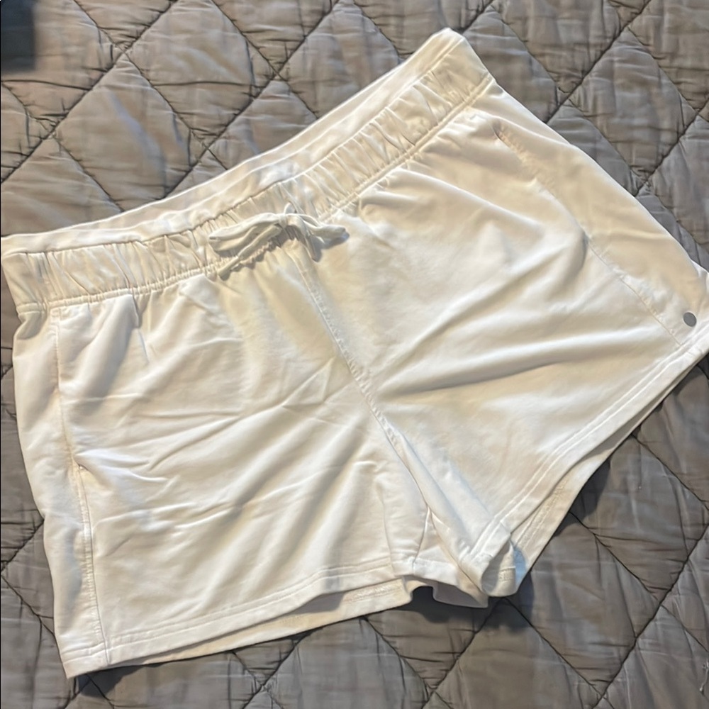 RBX white casual stretch cotton drawstring shorts